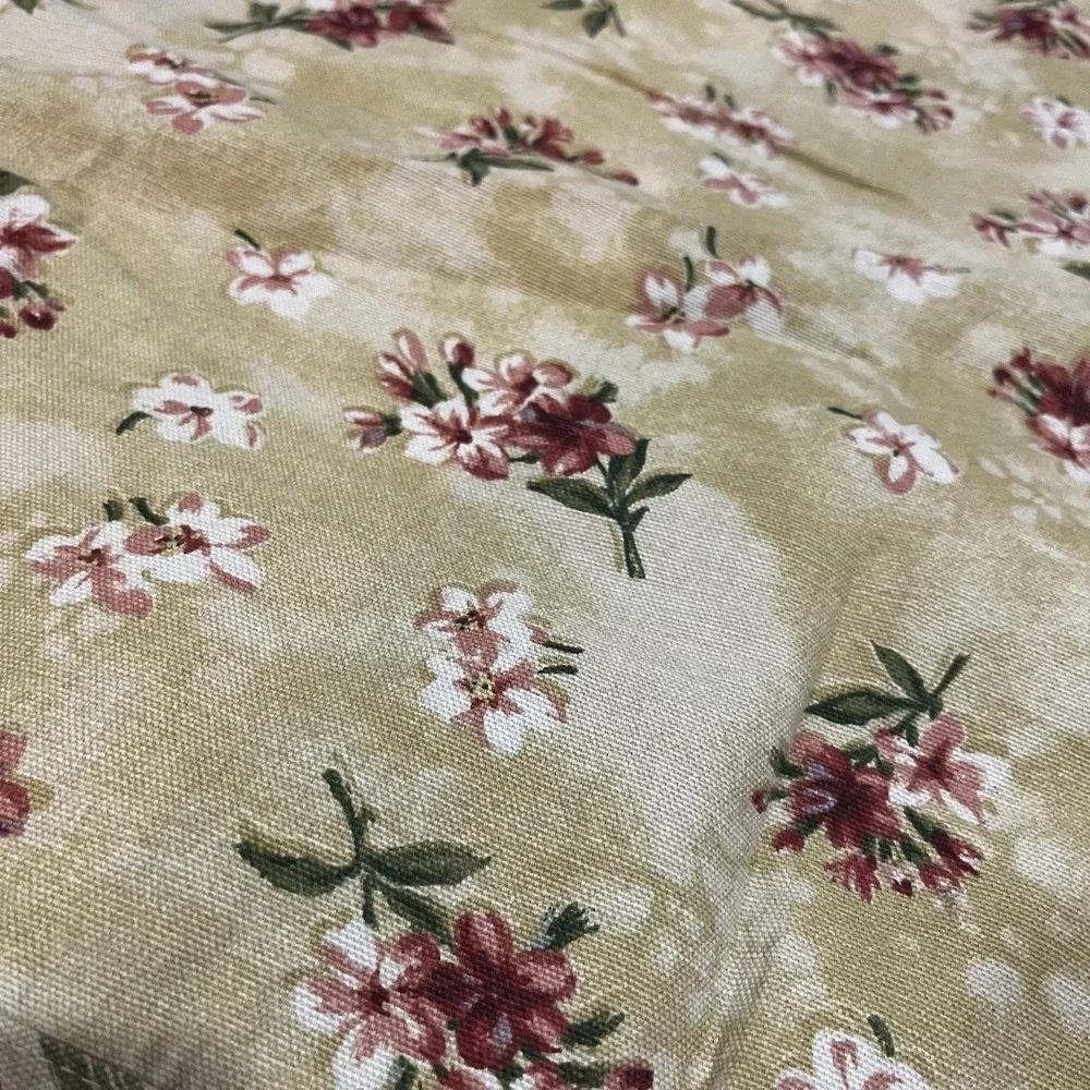 Waverly Fontanelle Floral and Stripe Valance‎ Green Rose on Gold 16x58